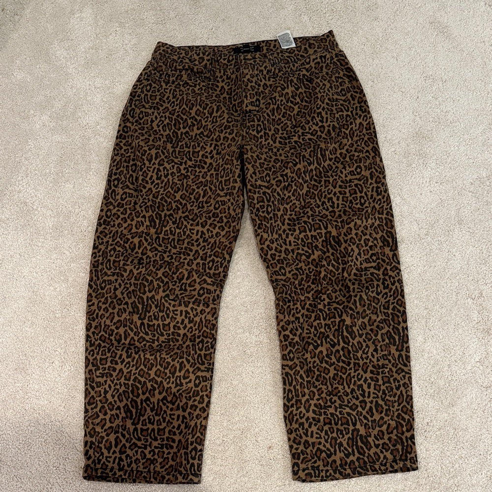Leopard Print Women’s Barrel Jeans